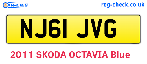 NJ61JVG are the vehicle registration plates.