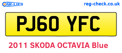 PJ60YFC are the vehicle registration plates.