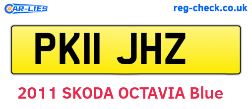 PK11JHZ are the vehicle registration plates.