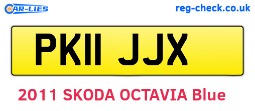 PK11JJX are the vehicle registration plates.