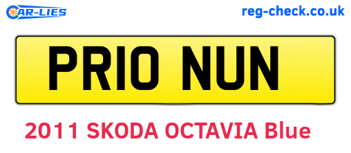 PR10NUN are the vehicle registration plates.