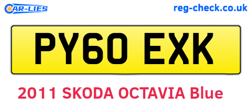 PY60EXK are the vehicle registration plates.