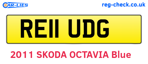 RE11UDG are the vehicle registration plates.
