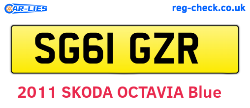 SG61GZR are the vehicle registration plates.