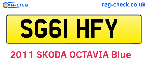 SG61HFY are the vehicle registration plates.