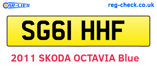 SG61HHF are the vehicle registration plates.