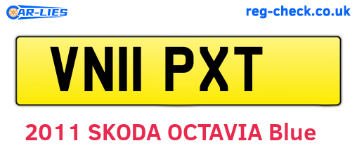VN11PXT are the vehicle registration plates.