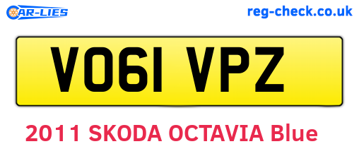 VO61VPZ are the vehicle registration plates.