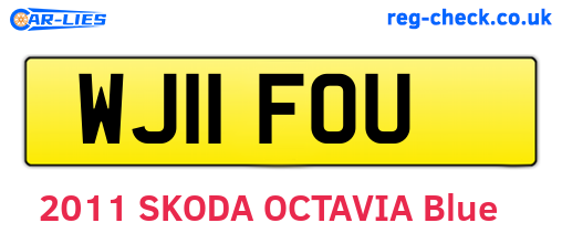WJ11FOU are the vehicle registration plates.