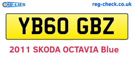 YB60GBZ are the vehicle registration plates.