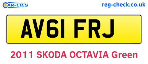 AV61FRJ are the vehicle registration plates.