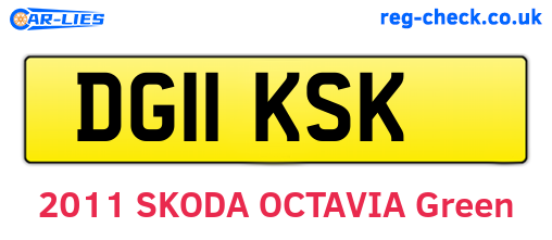 DG11KSK are the vehicle registration plates.