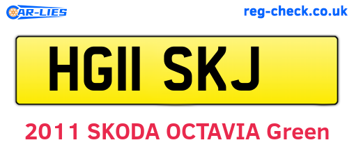 HG11SKJ are the vehicle registration plates.