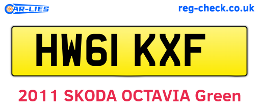 HW61KXF are the vehicle registration plates.