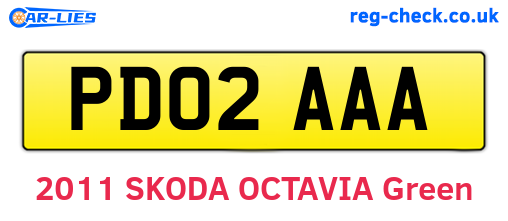 PD02AAA are the vehicle registration plates.