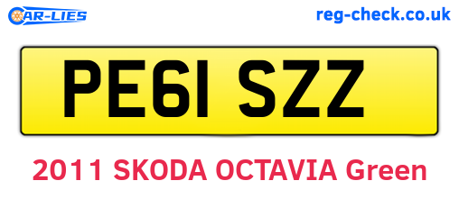 PE61SZZ are the vehicle registration plates.