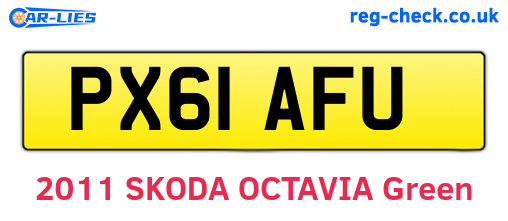 PX61AFU are the vehicle registration plates.