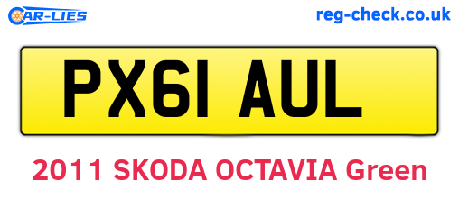 PX61AUL are the vehicle registration plates.