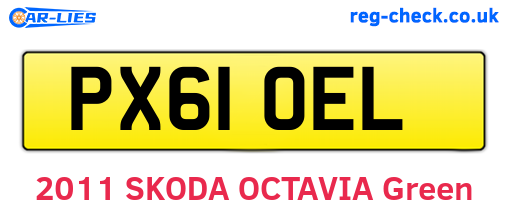PX61OEL are the vehicle registration plates.