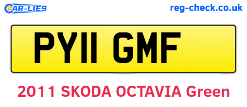 PY11GMF are the vehicle registration plates.