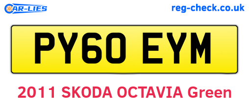 PY60EYM are the vehicle registration plates.