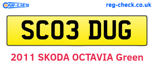SC03DUG are the vehicle registration plates.