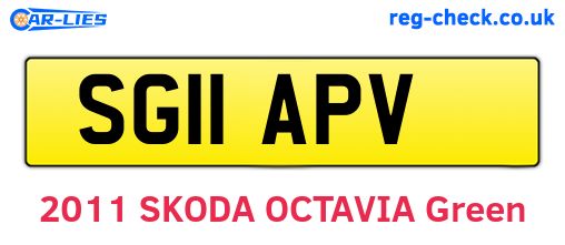 SG11APV are the vehicle registration plates.