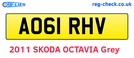 AO61RHV are the vehicle registration plates.