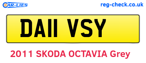 DA11VSY are the vehicle registration plates.