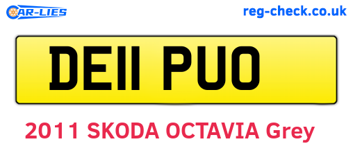 DE11PUO are the vehicle registration plates.