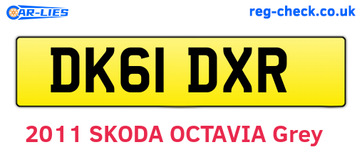 DK61DXR are the vehicle registration plates.