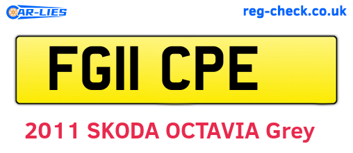 FG11CPE are the vehicle registration plates.