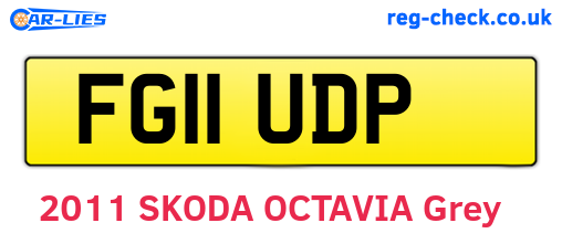 FG11UDP are the vehicle registration plates.