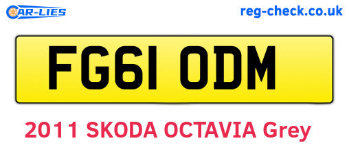 FG61ODM are the vehicle registration plates.