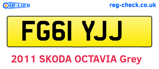 FG61YJJ are the vehicle registration plates.