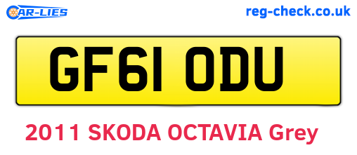 GF61ODU are the vehicle registration plates.