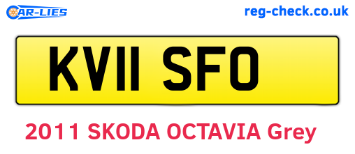 KV11SFO are the vehicle registration plates.