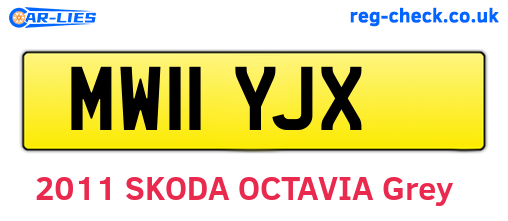 MW11YJX are the vehicle registration plates.