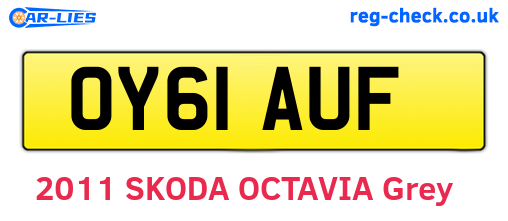 OY61AUF are the vehicle registration plates.