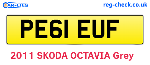PE61EUF are the vehicle registration plates.
