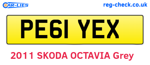 PE61YEX are the vehicle registration plates.