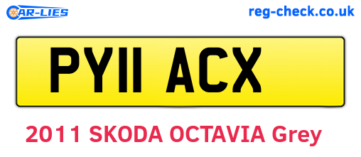 PY11ACX are the vehicle registration plates.