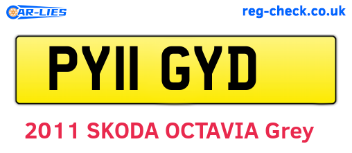 PY11GYD are the vehicle registration plates.