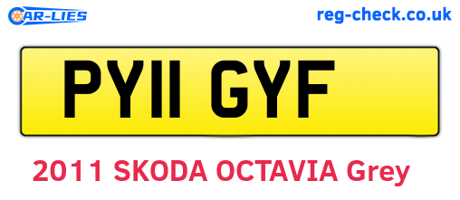PY11GYF are the vehicle registration plates.
