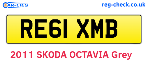 RE61XMB are the vehicle registration plates.