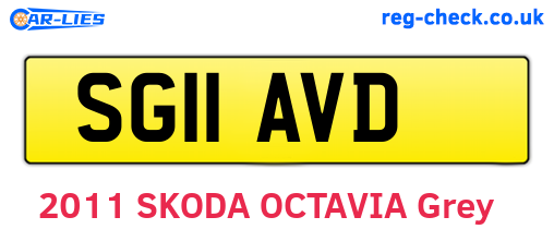 SG11AVD are the vehicle registration plates.