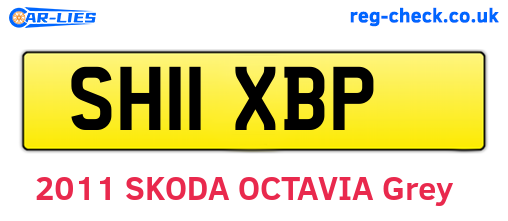 SH11XBP are the vehicle registration plates.