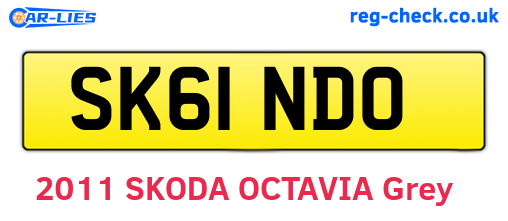 SK61NDO are the vehicle registration plates.