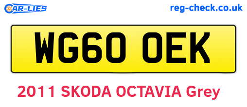 WG60OEK are the vehicle registration plates.