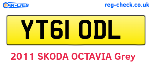 YT61ODL are the vehicle registration plates.